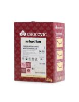 Шоколадная масса белая Chocovic Sebastian (33.1% какао), код CHW-S4CHVC-69B, 1,5 кг*8 шт/кор