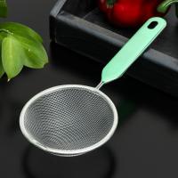 Сито с ручкой Доляна «Хозяюшка», d=10 см, цвет зелёный, 7562650