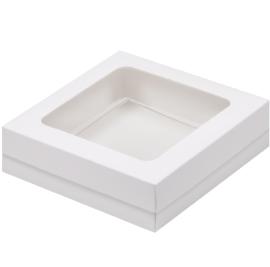 Коробка для клубники в шоколаде белая 150*150*40 мм, арт. 070710