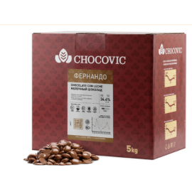 Шоколадная масса молочная Chocovic Fernando (34.4% какао), код CHM-T19CHVC-94B, 5 кг*3 шт/кор
