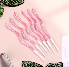 Свечи в торт "Серпантин", 6 шт, розовый блик, арт.7597550