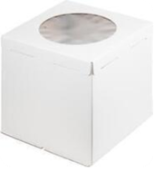 Коробка для торта с окошком, 420*420*450мм (белая),гофрокартон. арт.020550