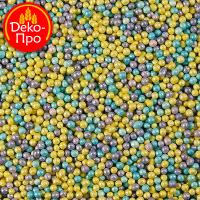 Посыпка "Шарики гол/лил/желтые" перламутр d2мм, 1 кг, арт.20202