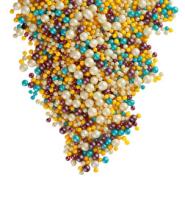 Драже зерновое в глазури ЖЕМЧУГ МИКС (голуб, золото, серебро, сирен) "ФБ" #114 (1,5кг*6шт)