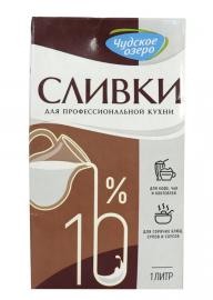 Сливки питьевые ультрапастеризованные ТМ "Чудское озеро" 10%, 1л