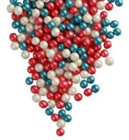 Драже зерновое в глазури ЖЕМЧУГ МИКС (тем.бирюза,красн,серебро) "ФБ" #179 (1,5кг*6шт)