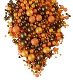 Драже зерновое в глазури ЖЕМЧУГ МИКС (бронза, золото, оранжевый) "ФБ" #120, 100 гр (фасовка ИМ)