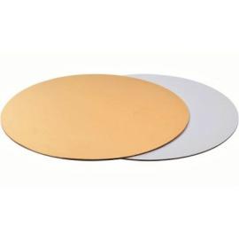 Подложка для торта двусторонняя, круглая золото/белая 3,2 мм, 38 см, арт. п 3,2-380 КЗБ