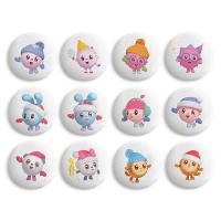 Украшение сахарные фигурки Медальоны МАЛЫШАРИКИ зима 3Д d27мм арт.89384