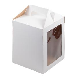 Коробка под пряничный домик и кулич, белая,Гофрокартон 160*160*200 мм, арт. 020800