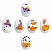 Украшение сахарные фигурки Медальоны Хэллоуин 35*25мм, (уп/9 шт, фасовка ИМ)