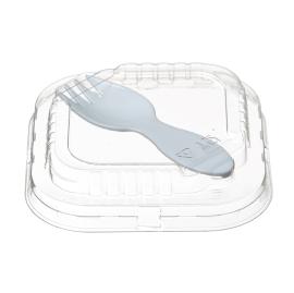 Вилка ложка ПС одноразовая 80 мм белая Х, уп/10 шт (запайщик ПС)