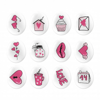 Украшение сахарные фигурки Мини-медальоны Любовь, 10*15мм