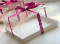 Коробка под торт с прозрачным куполом 205*205*100 (белая), арт.025180