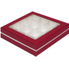Коробка для конфет ЛЮКС с большим окном 180*180*45 (16) (красная матовая/белая), арт.051780