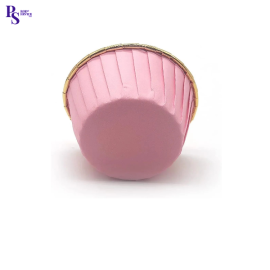 Форма бумажная Маффин 50*40 мм розовый/золото, 50 шт