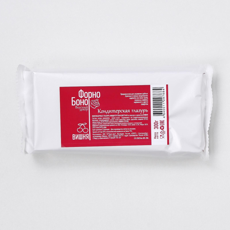 Глазурь кондитерская со вкусом вишня, 300гр