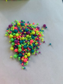 Драже зерновое в глазури НЕОН (Син.,лайм,лимон,роз,ульраф), 2-5, 6-8 мм "ФБ" #922, 50 гр (фасовка ИМ