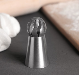 Насадка кондитерская «Сфера.Прорези изогнутые», d=3 см, выход 2,3 см, нержавеющая сталь, арт.2815570