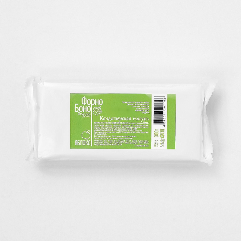 Глазурь кондитерская со вкусом яблоко, 300гр